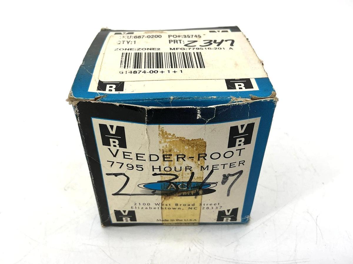 New Veeder-Root 779516-201 Elapsed Time Indicator 7795 Hour Meter 0.030A 120VAC