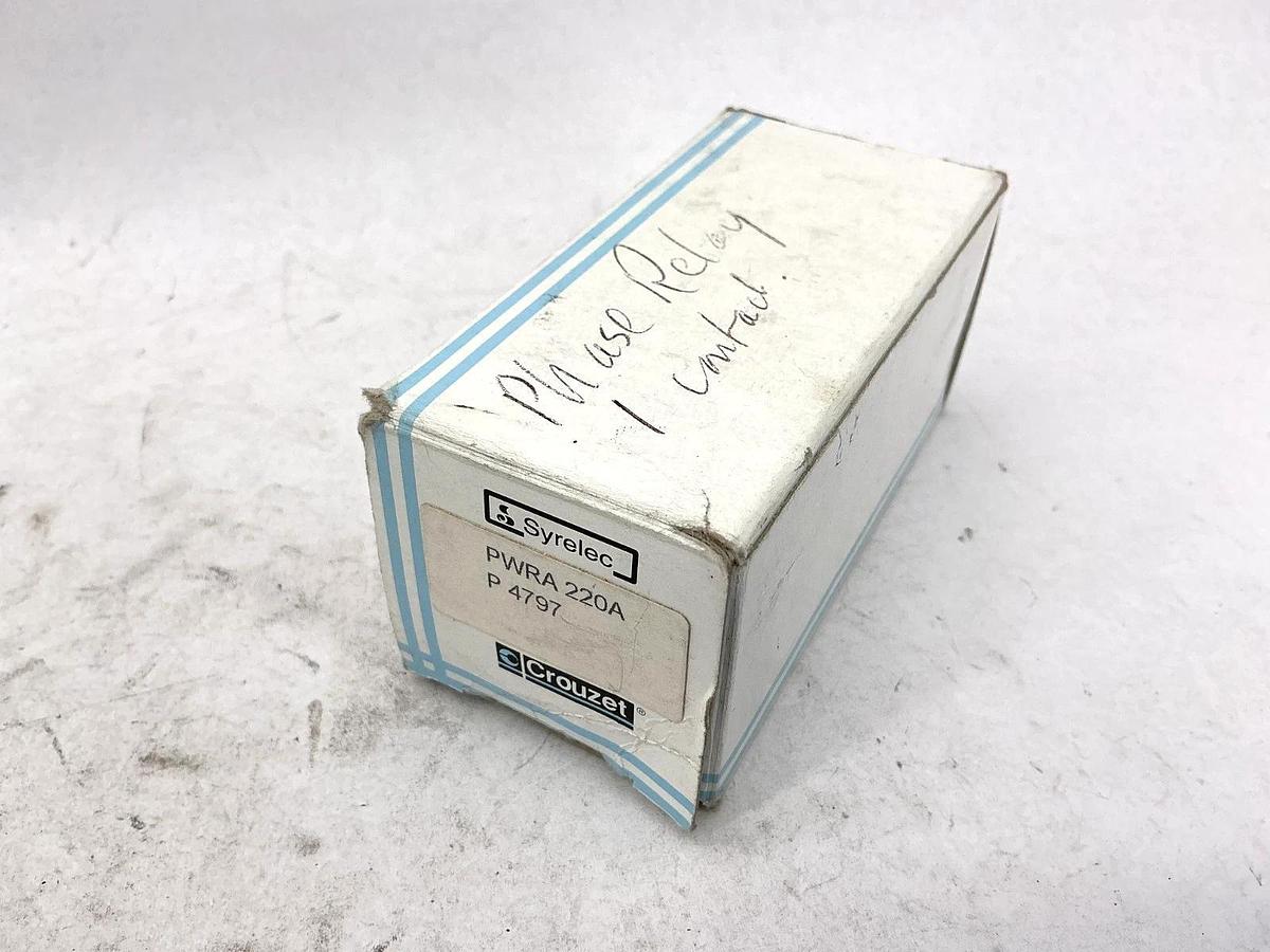 New Crouzet PWRA220A Phase Relay 220VAC 8-Pin 10A 240VAC Syrelec