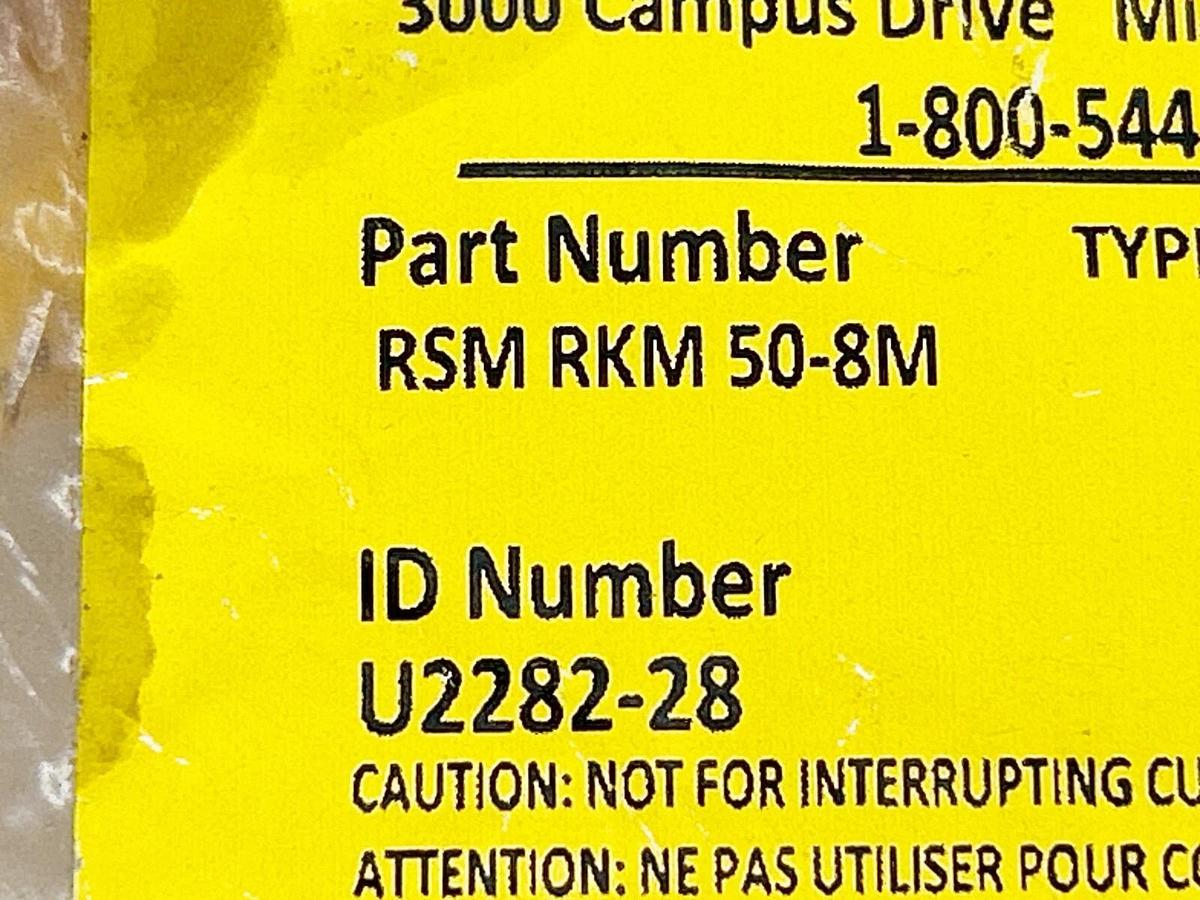 New Turck RSM RKM 50-8M Double Ended Cordset M/F Connector 18AWG U2282-28
