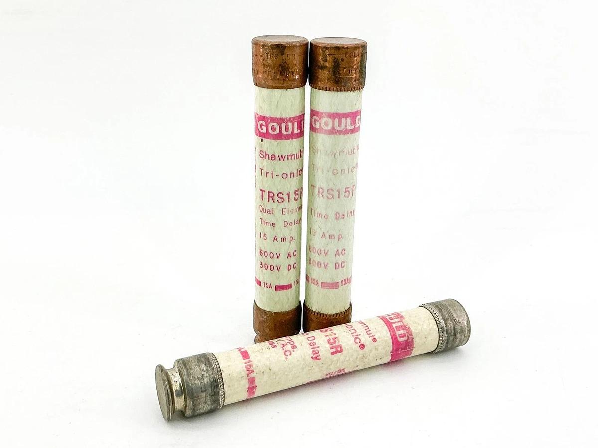 New Lot of 3 Gould TRS15R Current Limiting Time Delay Fuse 15A 600V Class RK5