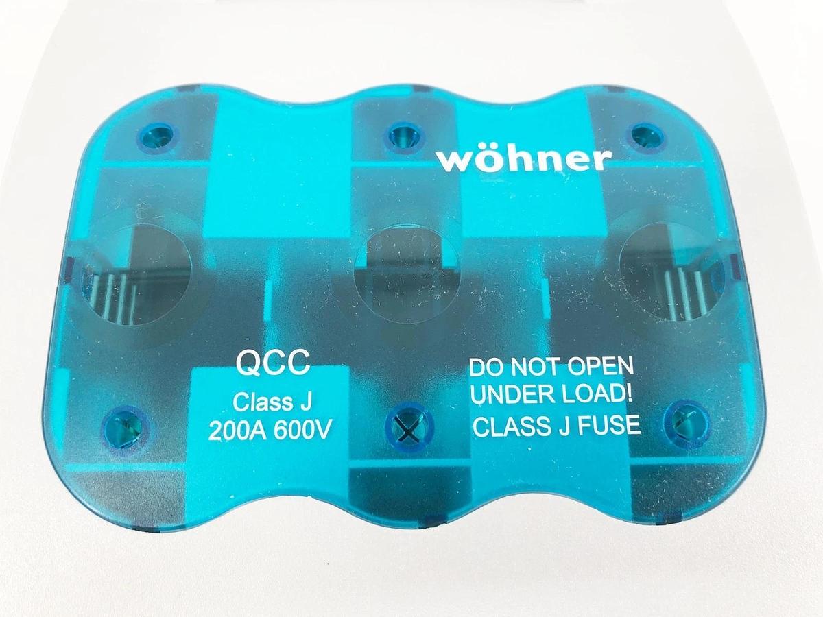 New Wohner 33409 Quadron Fuse Holder Panel Mount 200A 600VAC Class J