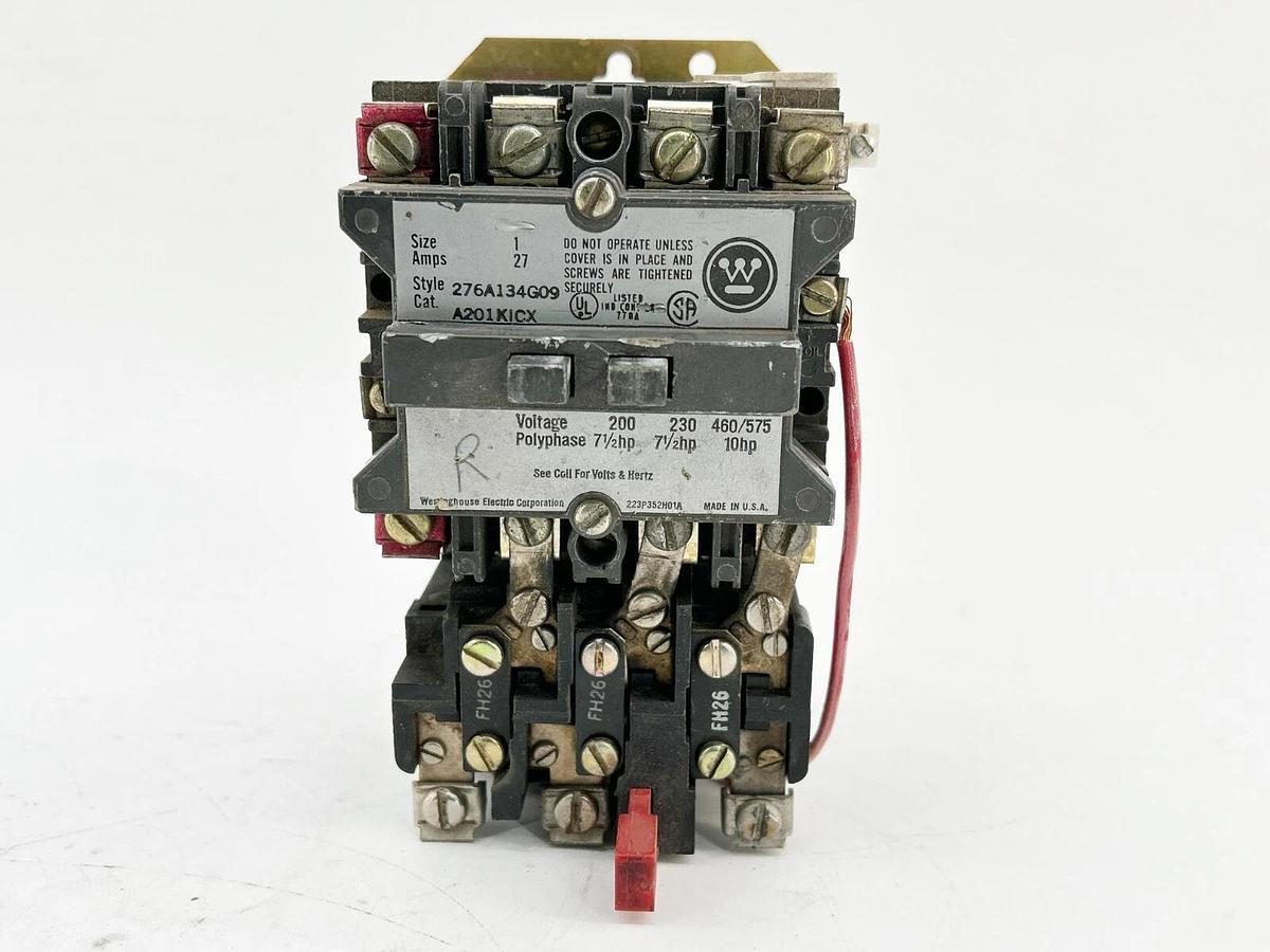 Used Westinghouse A201K1CX Contactor 27A 3 Pole Size 1 480V 60Hz Coil