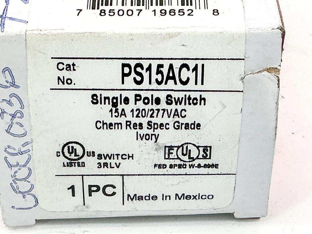 New Legrand PS15AC1I Single Pole Switch 15A 277Vac