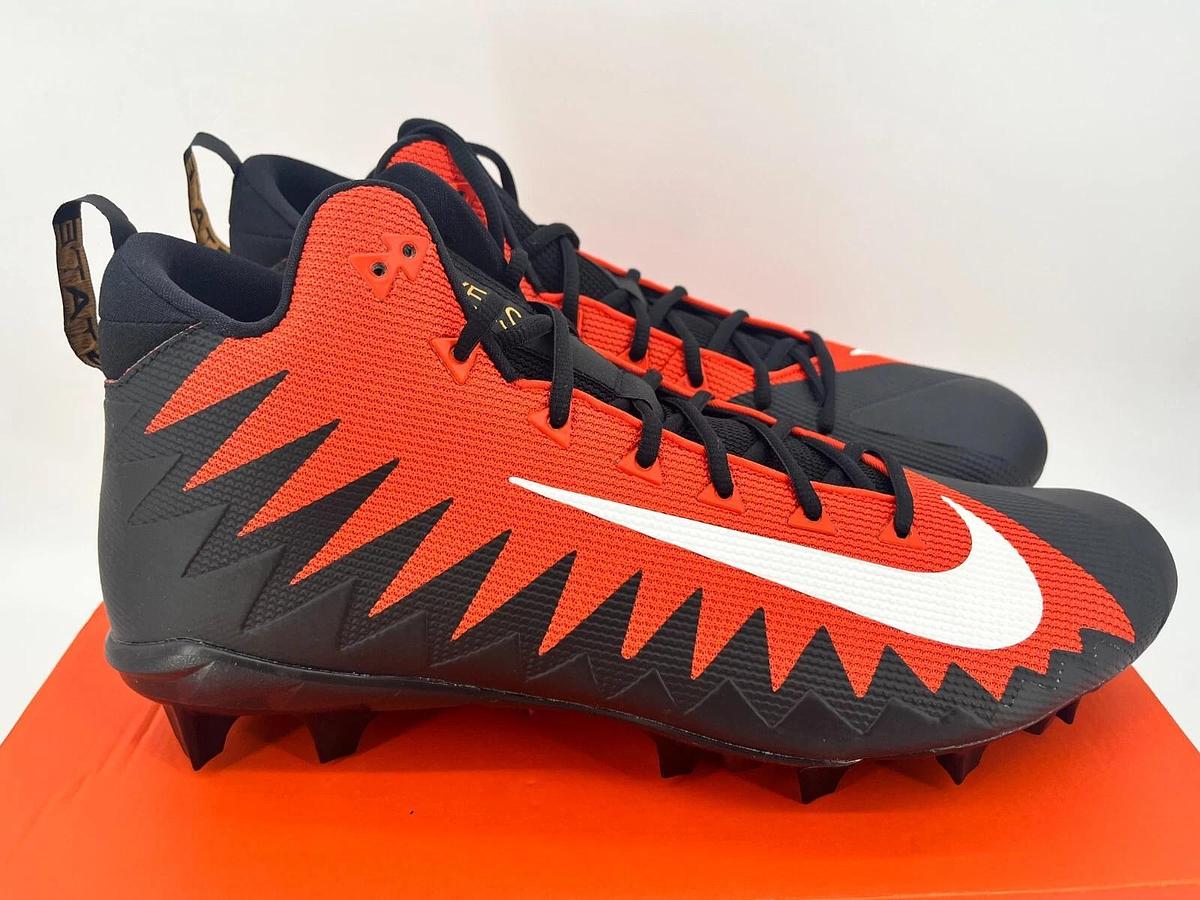 Nike Alpha Menace Pro Mid TD WD Blk/Orange S.16 OSU Beavers Sample Promo Cleats