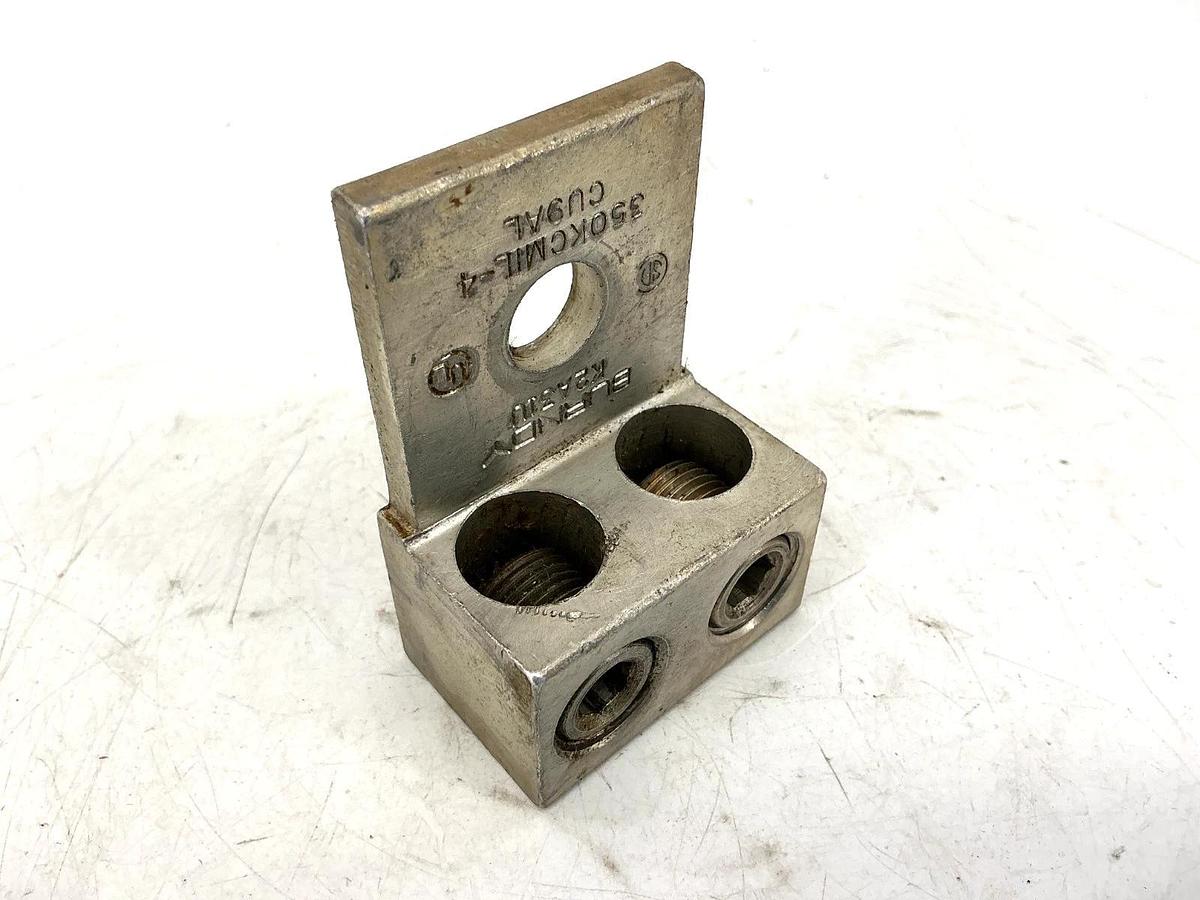 Used Lot of 2 Burndy K2A31U Universal Terminal Lug Connector 350KCMIL-4 CU9AL