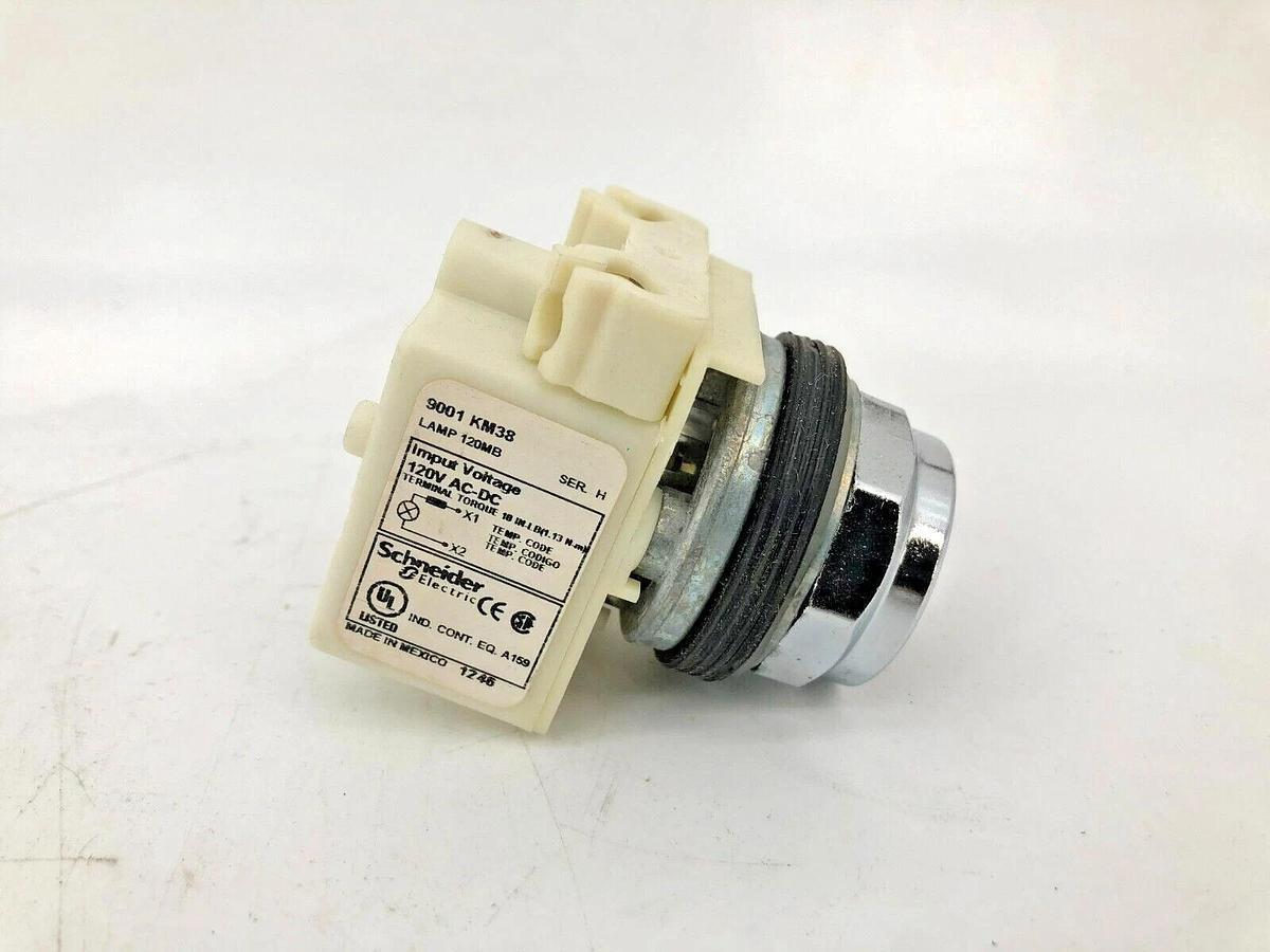 Used Schneider Electric 9001KM38 Push Button Pilot Light Module New Surplus No Box