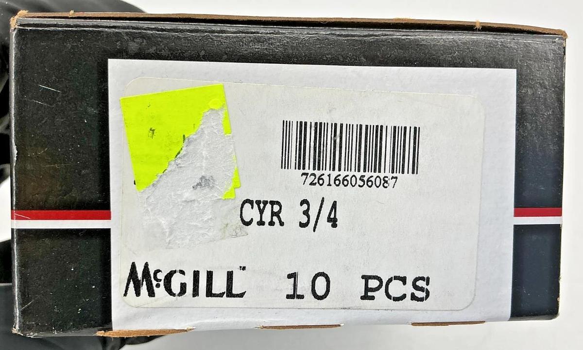 Box of 10 New McGill CYR-3/4 Cam Yoke Roller Bearing D:0.75" B:0.25" W:0.5"