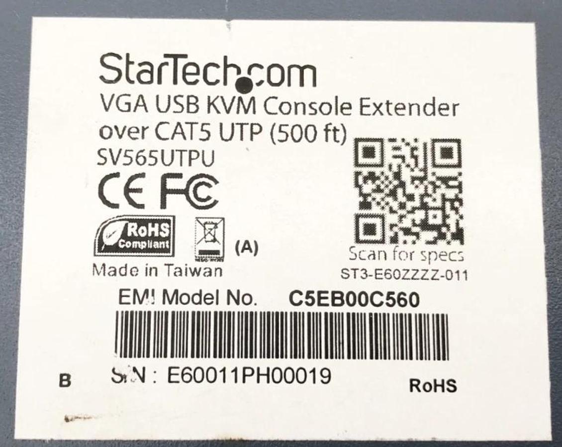 New StarTech SV565UTPU Console Extender C5EB00C560 - No Box