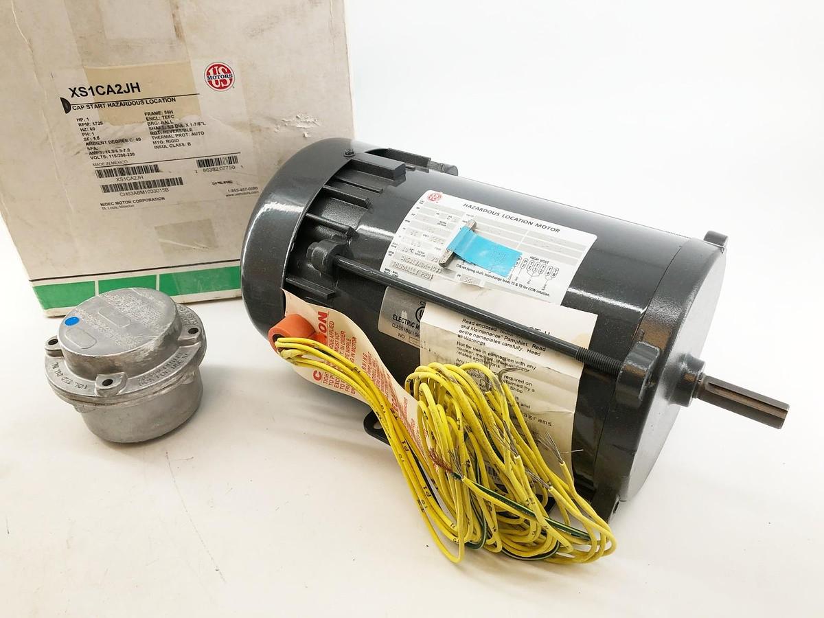 New US Motors XS1CA2JH Motor 1HP TEFC 1725RPM 1PH 230V CH63ABM1033015B