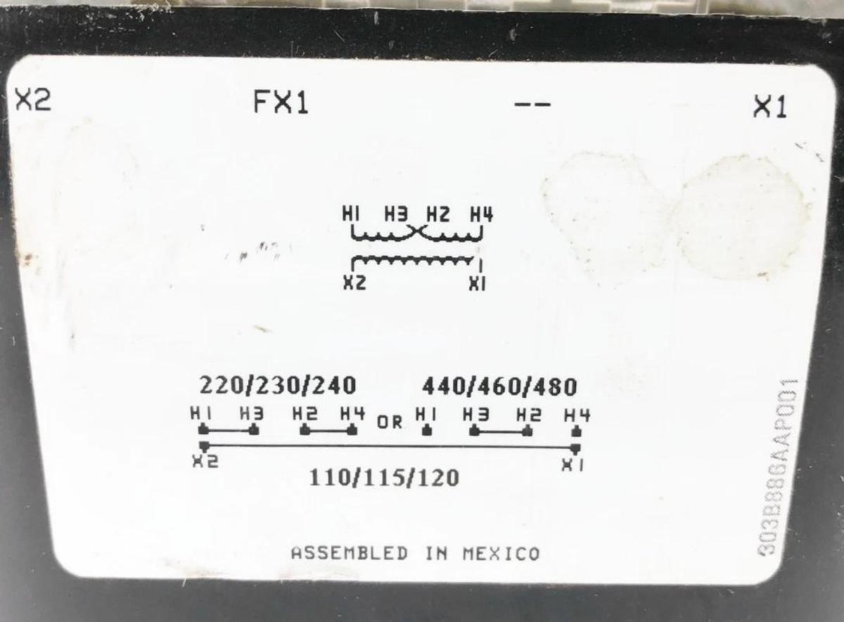 Used General Electric GE 9T58K0054G10 Control Transformer 2 kVA 230X460-115V Type IP