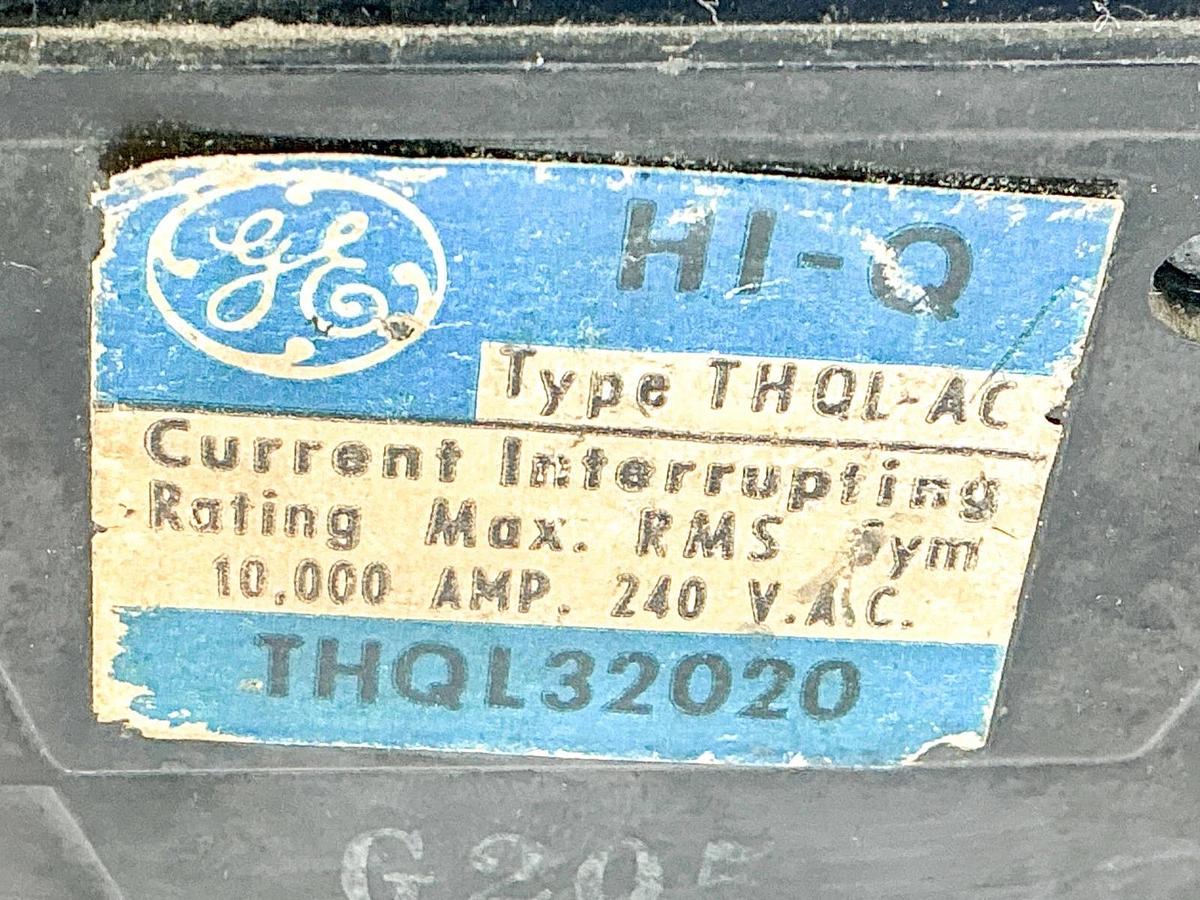 Used General Electric THQL32020 Circuit Breaker 20A 240V 3P Type THQL
