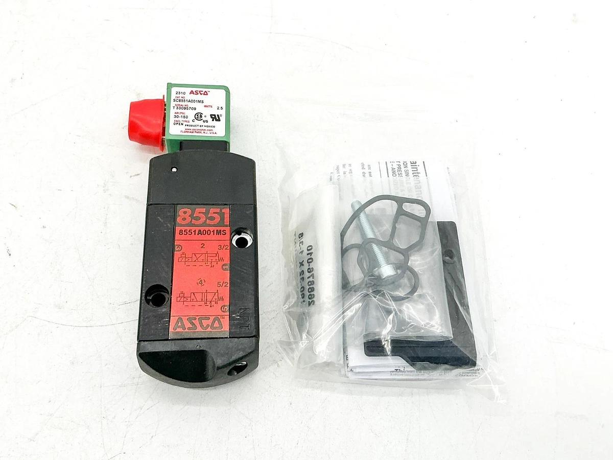 New Asco SC8551A001MS Solenoid Valve 120V 30-150PSI 2.5W