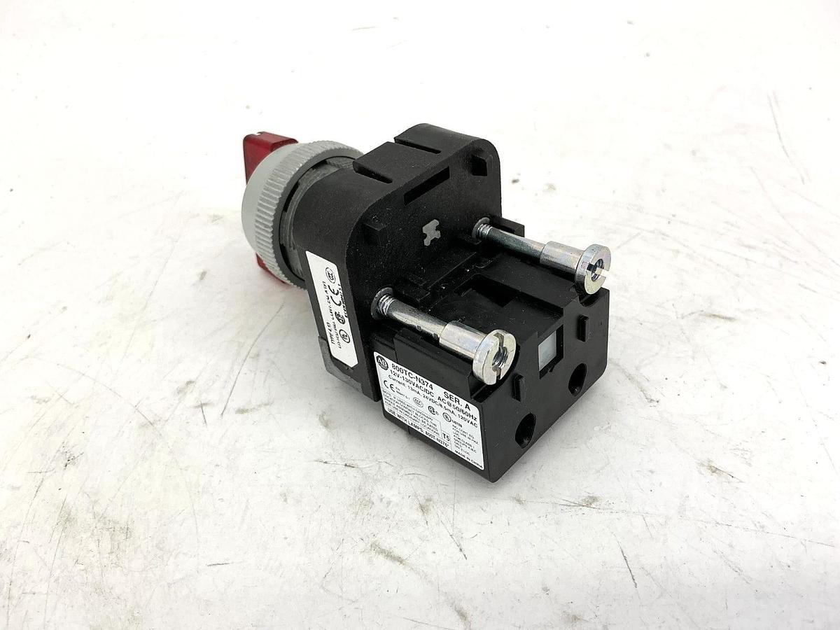 New Allen Bradley 800T-2HRH5KL8 Ser V Selector Switch LED Red 2Pos 12-130V