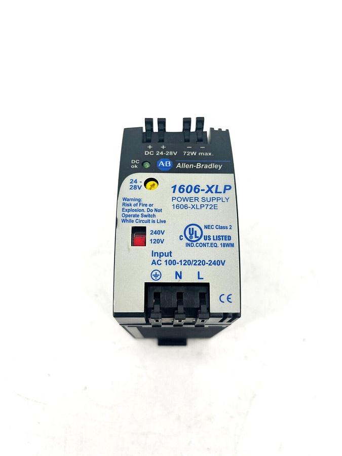 Used Allen Bradley 1606-XLP72E Ser. A Power Supply 24-28V Output 120/240V Input
