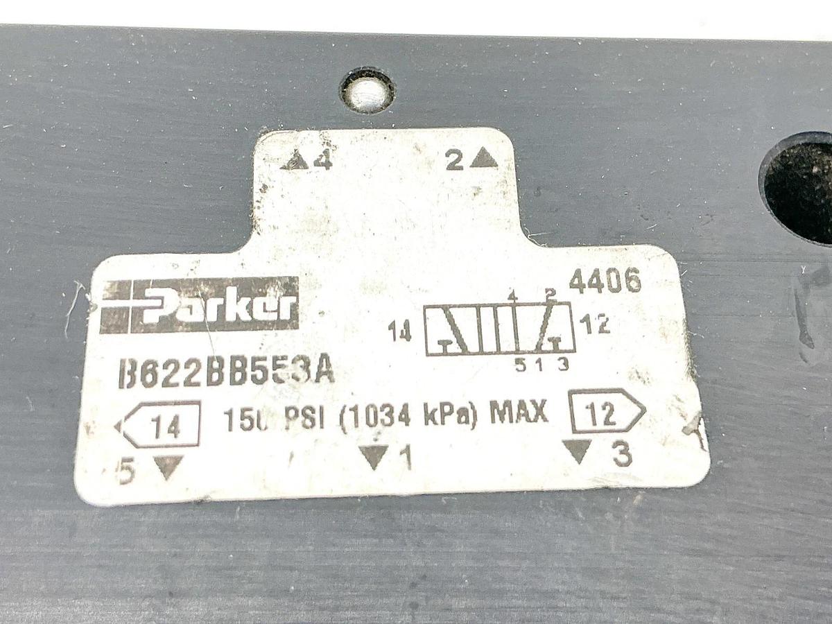 Used Parker B622BB553A Solenoid Valve 150PSI 1034kPa 115/120V 1.6VA
