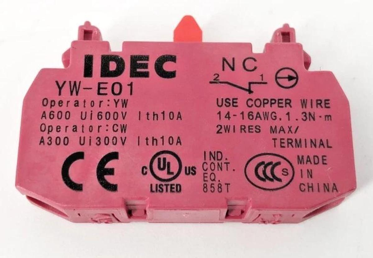 Lot of 2 New Idec YW-E01 Contact Blocks - No Box