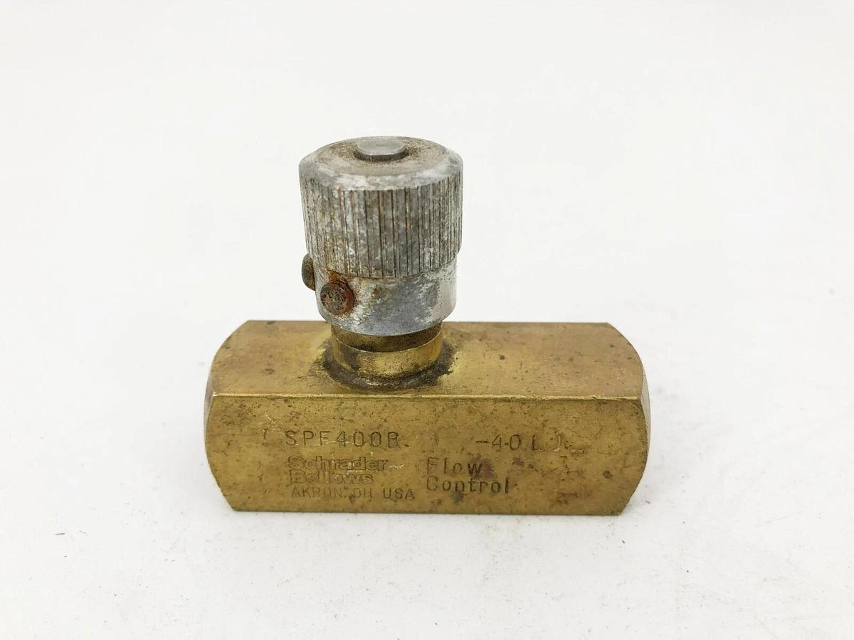 Used Parker SPF400B Flow Control Valve 1/4-18 NPTF 2000psi Brass