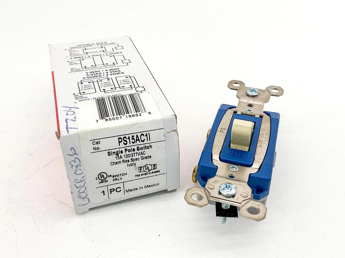 New Legrand PS15AC1I Single Pole Switch 15A 277Vac