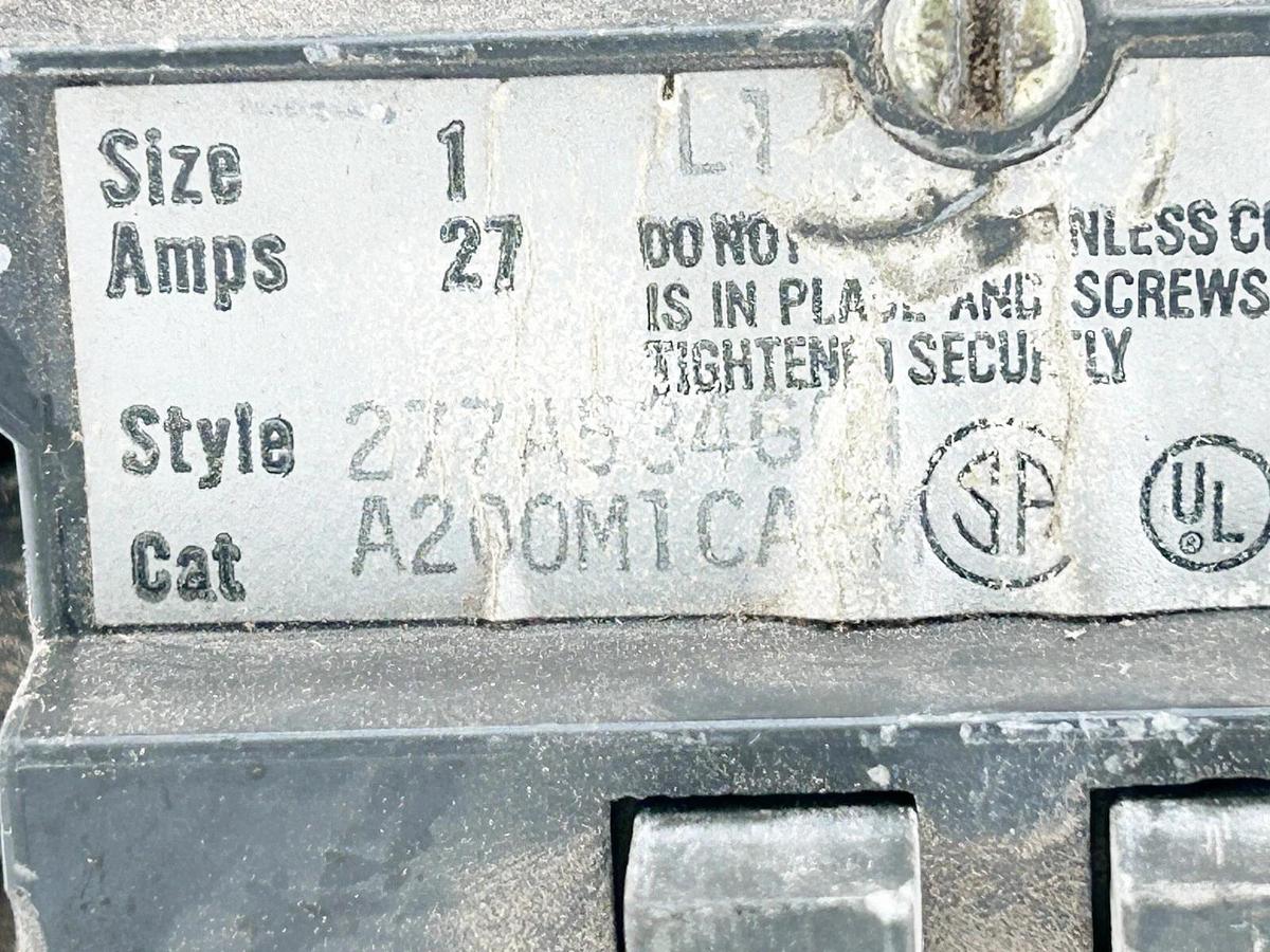 Used Westinghouse A200M1CACM Motor Starter 3P 3 Phase 120V Size 1 27A