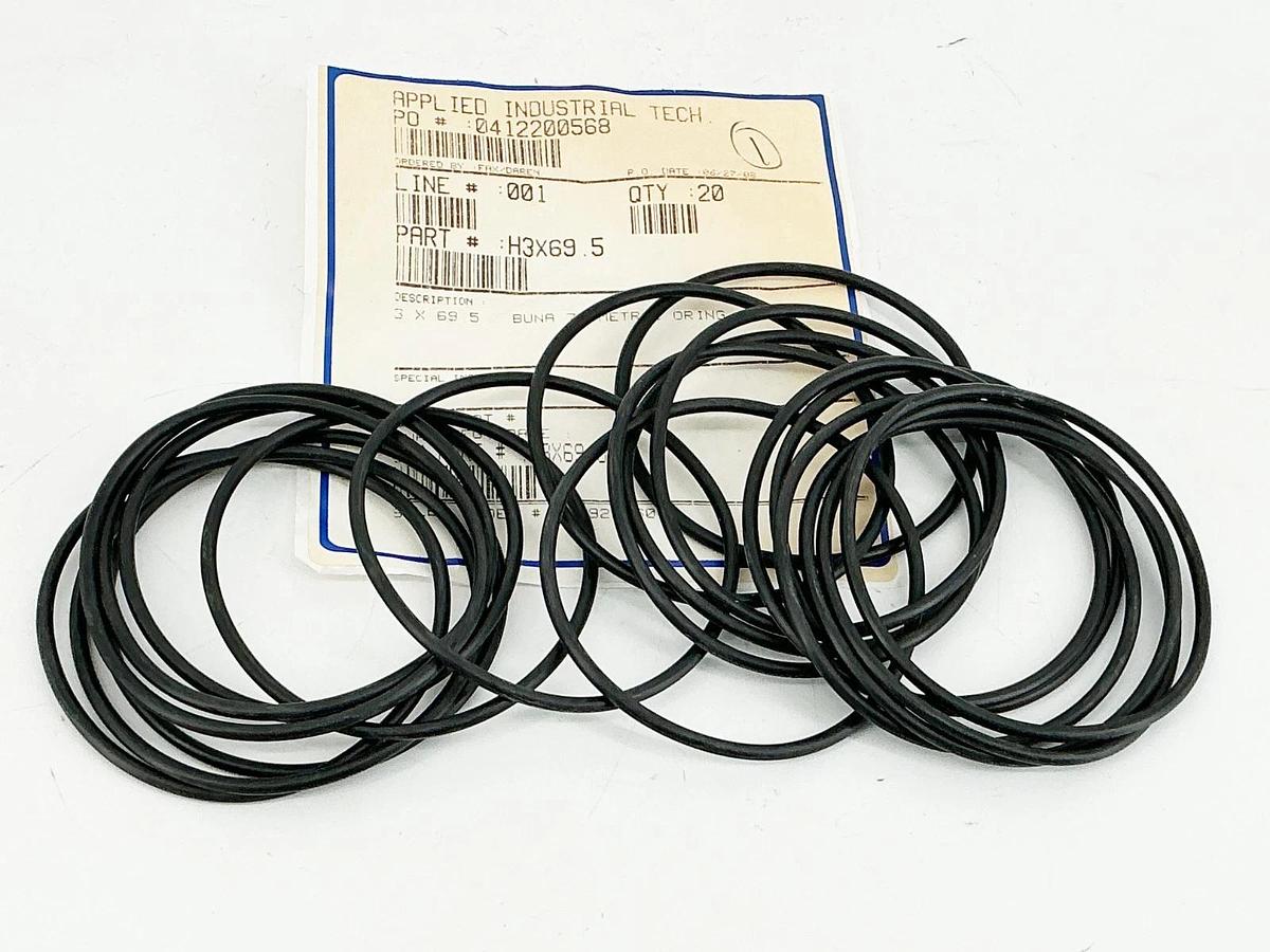 New Lot of 20 Applied Industrial Technologies H3X69.5 O-Ring 3X69.5 VUNA 70 Metr