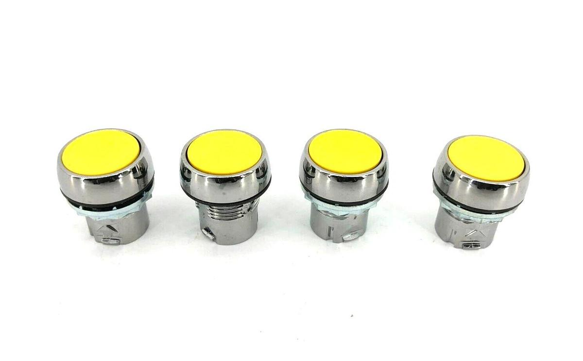 Lot of 4 New Allen Bradley 800FM-F6 Ser. A Pushbuttons, Flush, Yellow - No Bag
