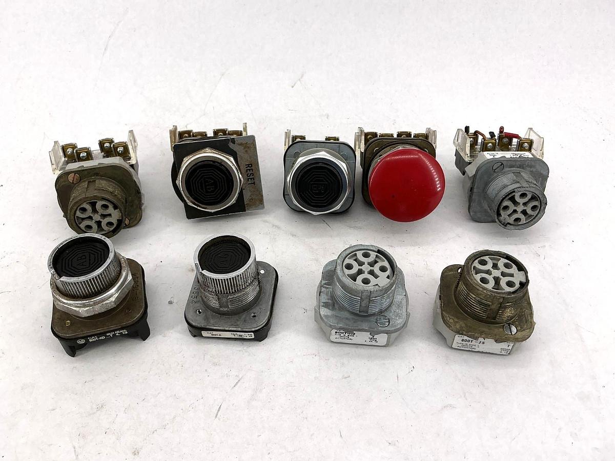 Used Lot of 9 Assorted Allen Bradley 800T Pushbuttons