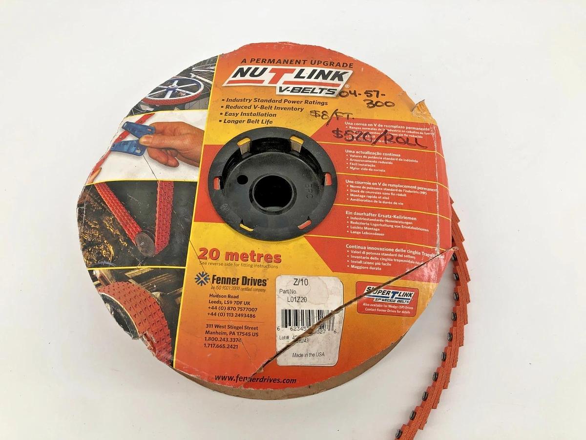 New Fenner Drives NuTLink L01Z20 V-Belt Z/10 3.75lb Reel - No Box