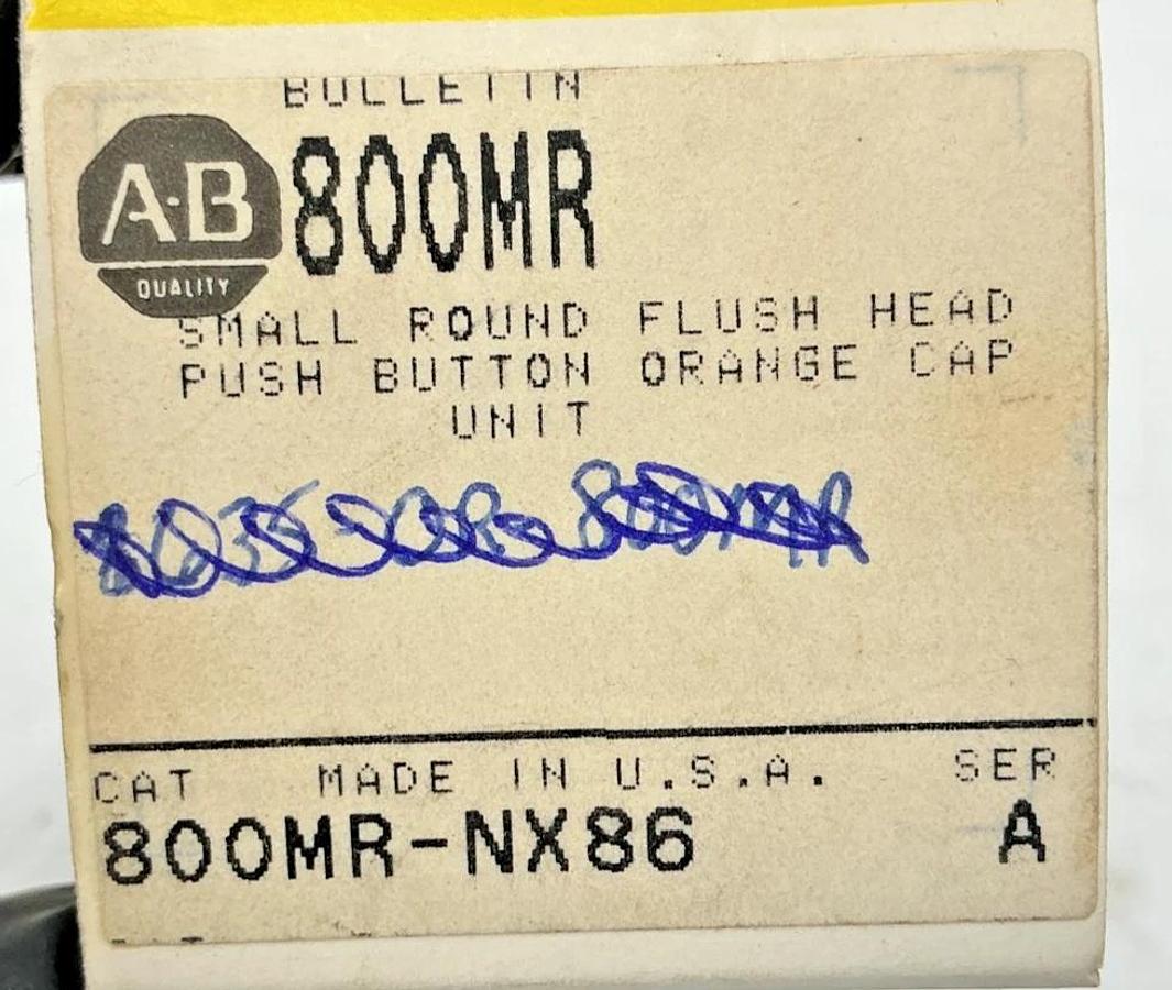 New Allen Bradley 800MR-NX86 Ser A Round Push Button Flush Head Orange Cap