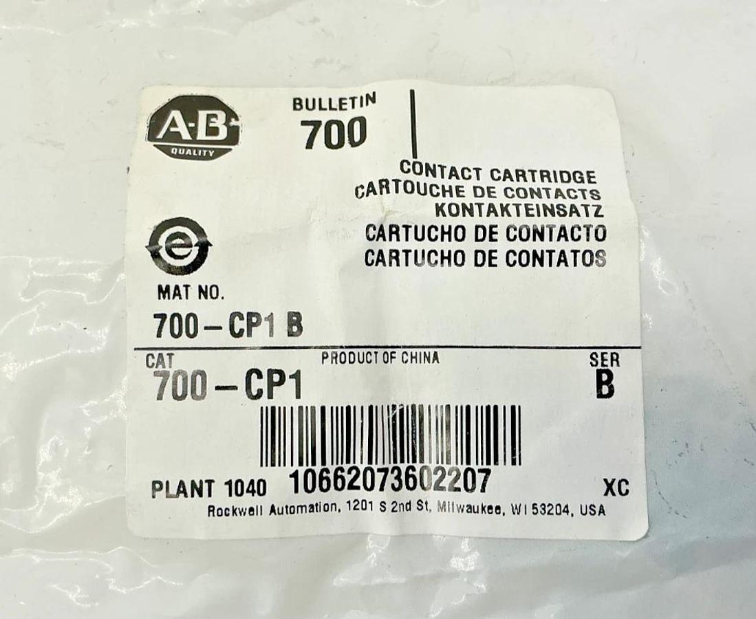 Lot of 2 New Allen Bradley 700-CP1 Ser B Contact Cartridge 10A 600VAC 700CP1