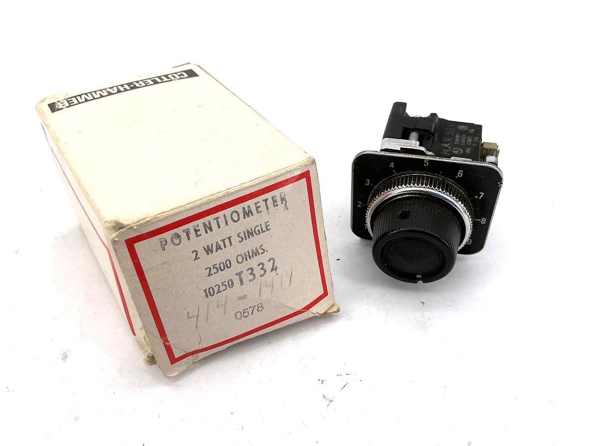 Used Cutler-Hammer 10250T332 Potentiometer 2 Watt Single 2500 OHMS 50V