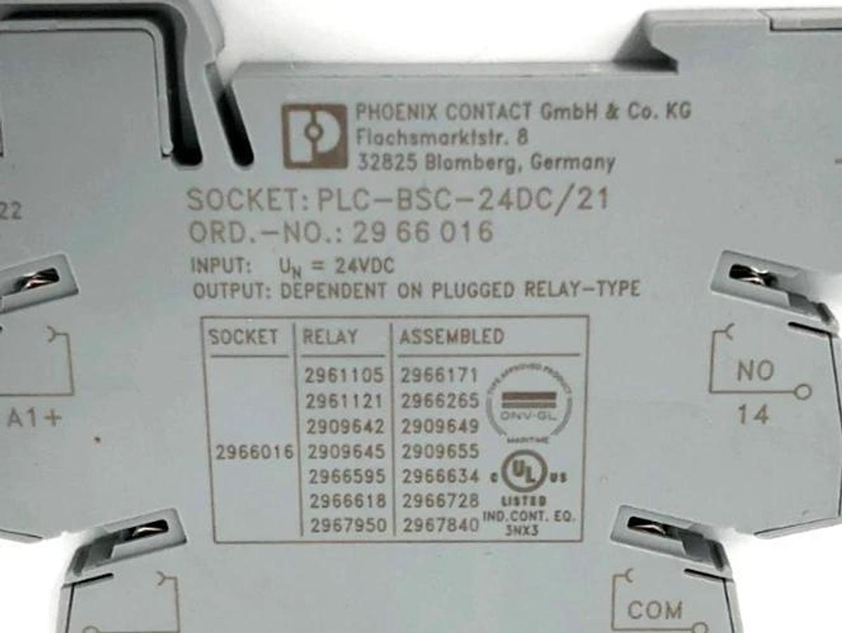 Lot of 3 New Phoenix Contact PLC-BSC-24DC/21 Relay Socket 24VDC 2966016 - No Box