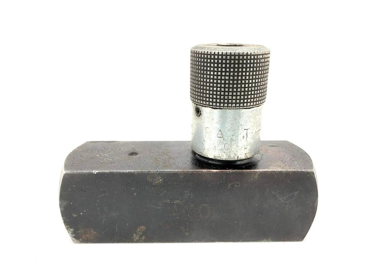 Used DMIC FC1H-0750S Flow Control Valve, 3000psi, 3/4" NPT