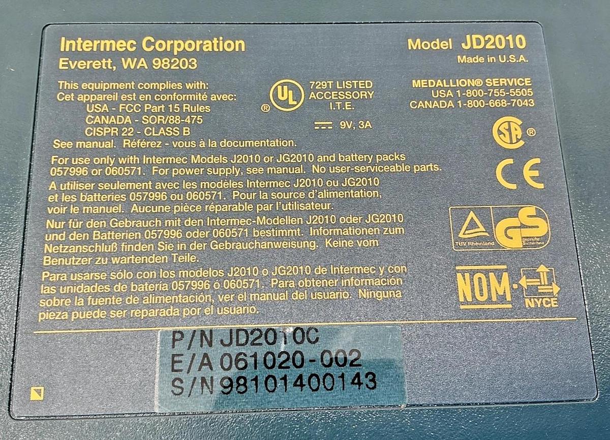 Used Intermec Corporation JD2010C Communication and Charging Dock Model JD2010