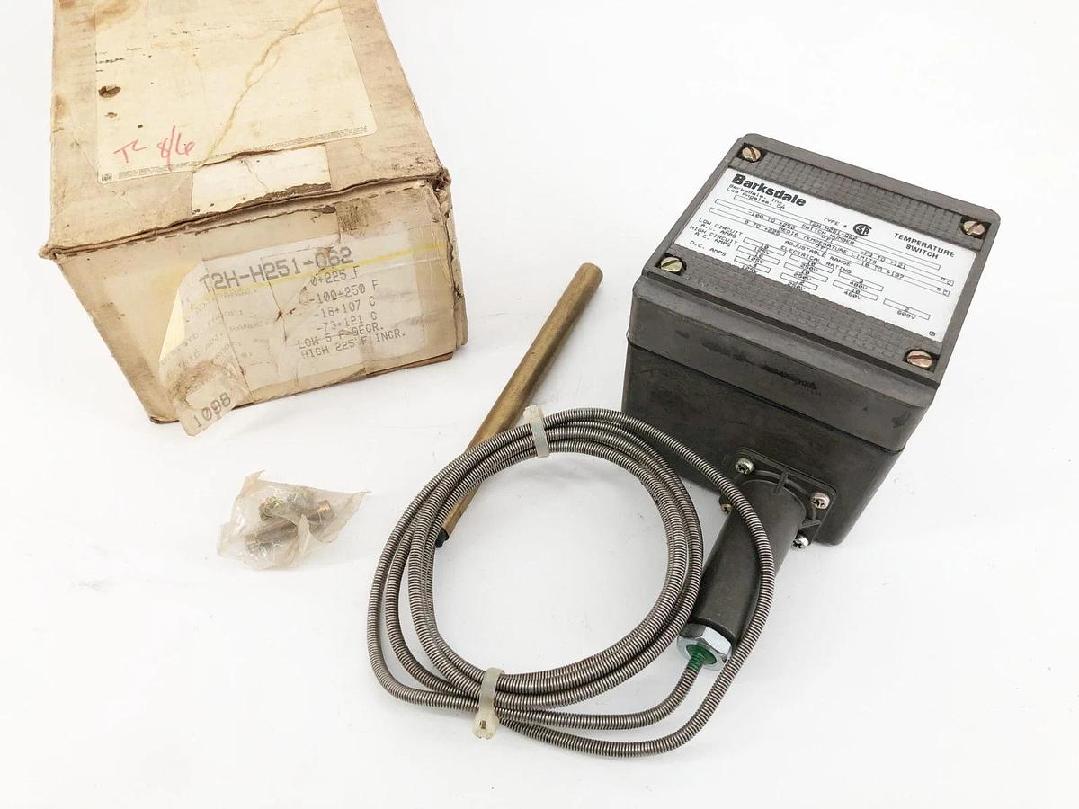 New Barksdale T2H-H251-Q62 Remote Mount Temperature Switch 0-225 F