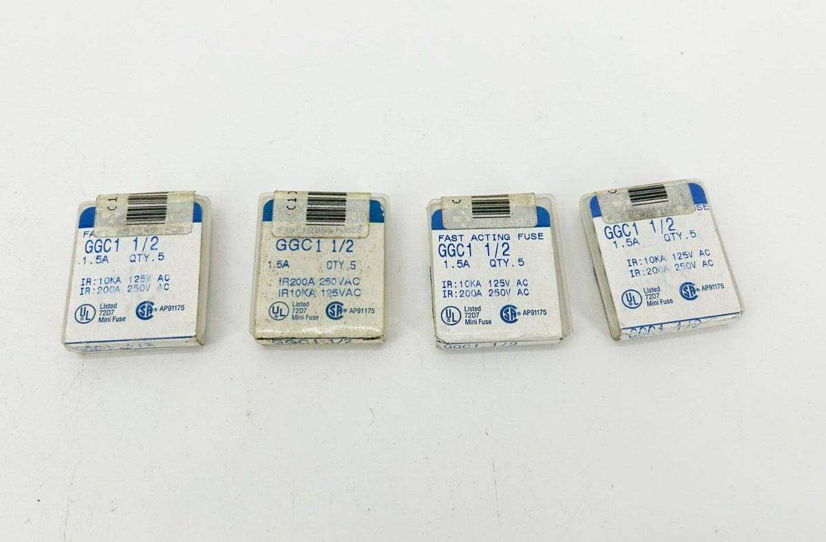 Lot of 19 New Gould Shawmut GGC1-1/2 Fast Acting Fuses 1-1/2A 250VAC
