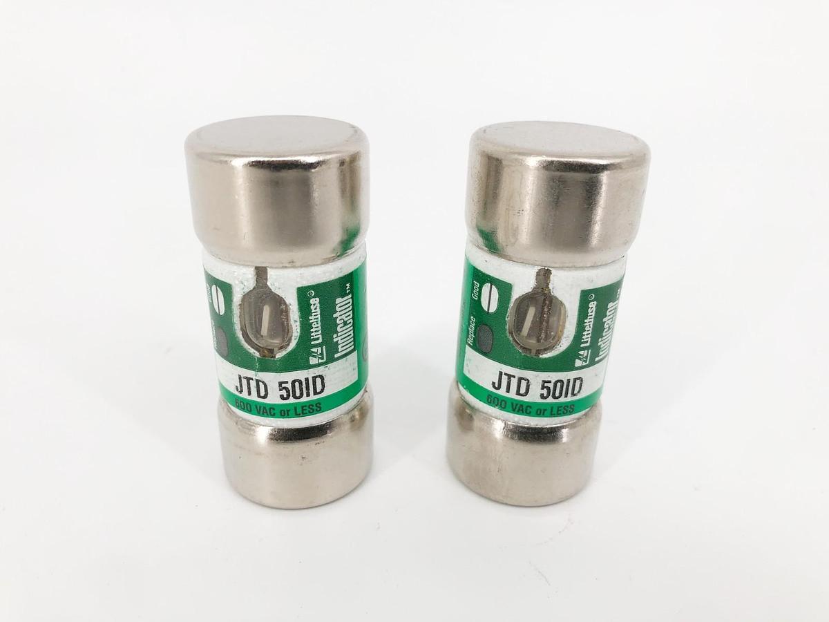 Lot of 2 New Littelfuse JTD-50-ID Time Delay Fuses 50A 600V Class J - No Box
