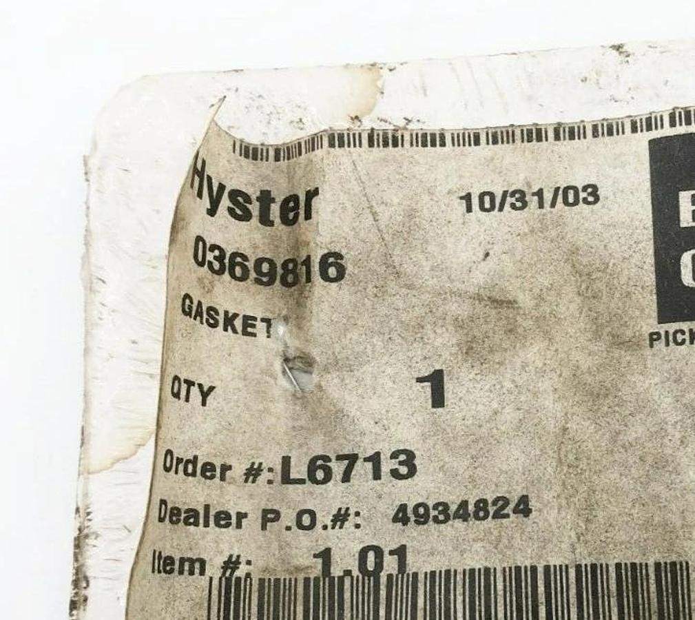 New Hyster 0369816 Gasket
