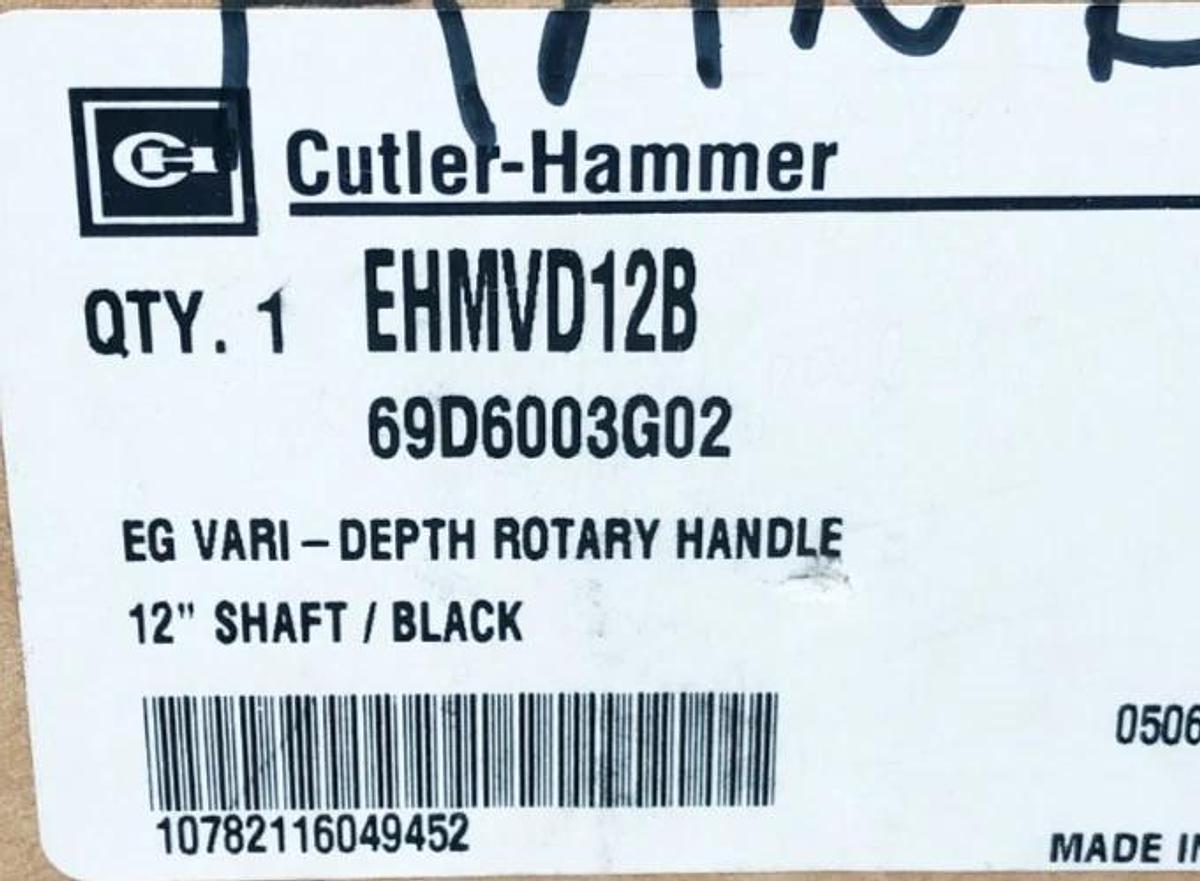 New Cutler Hammer EHMVD12B Handle Mechanism 12" Shaft NEMA 1/12 (No Handle)