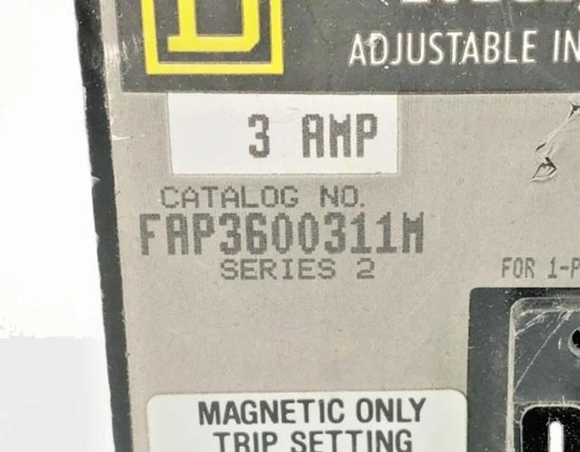Used Square D FAP3600311M Circuit Breaker 3P 3A 600VAC Series 2