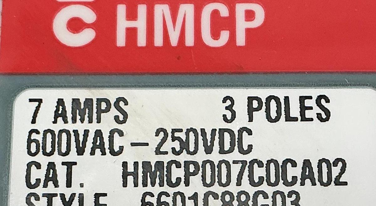 New Cutler-Hammer HMCP007C0CA02 Ser C Motor Circuit Breaker/Protector 3P 7A 600V