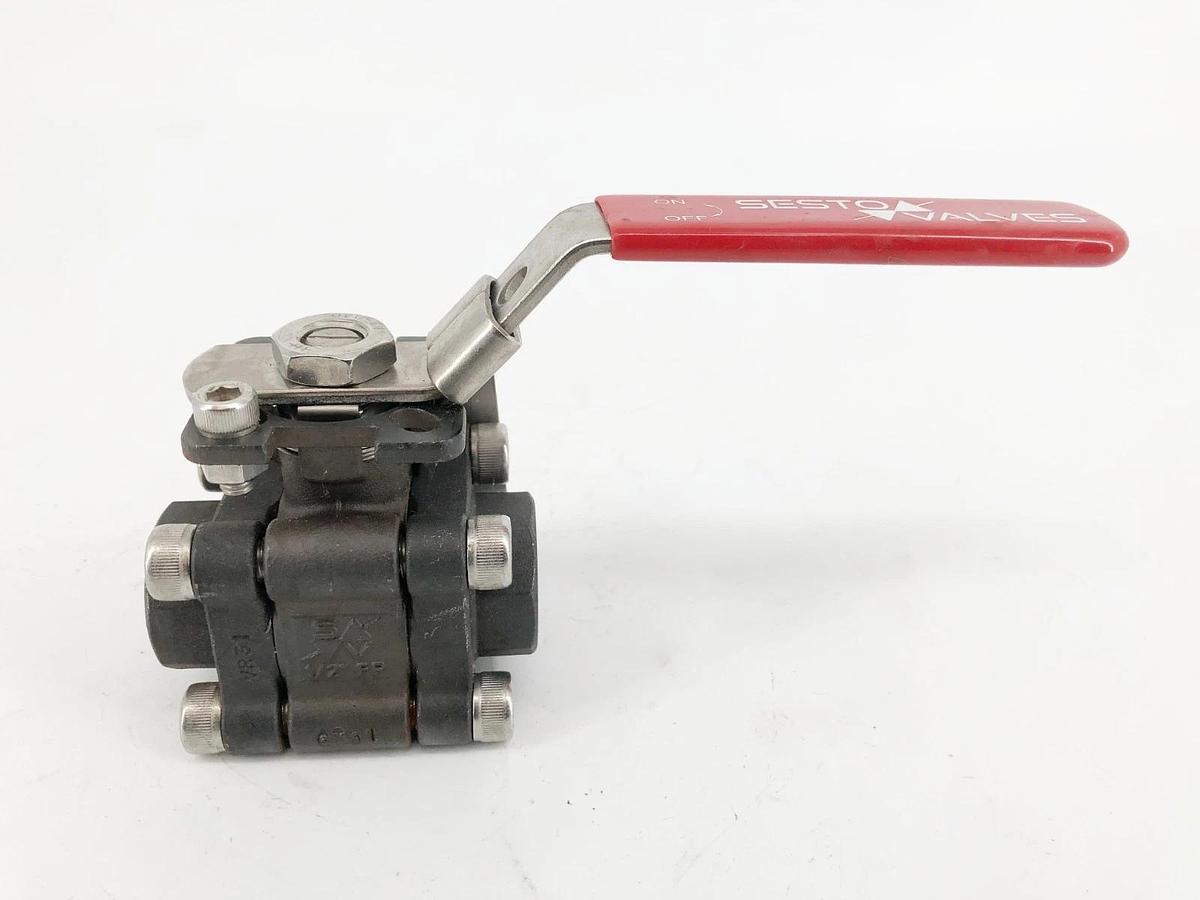 New Sesto Valves M32N-0M-C60F-L Ball Valve 1/2" 2000WOG B16.34 - No Box