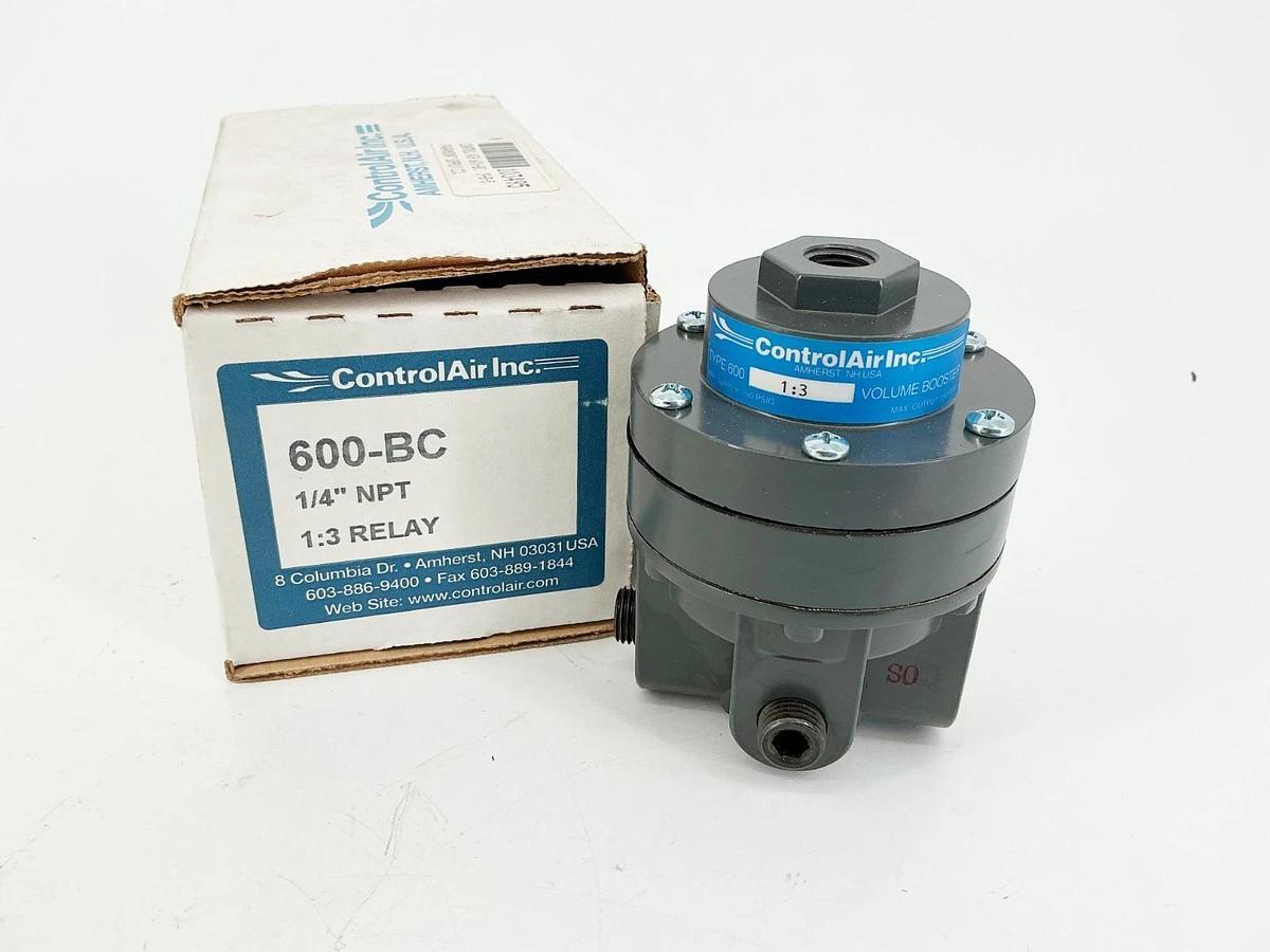 New Controlair Inc 600-BC Volume Booster Relay 1:3 Ratio 1/4NPT