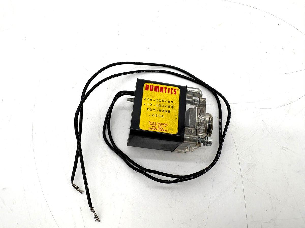New Numatics 227-833B Solenoid Coil 110/120V - No Box