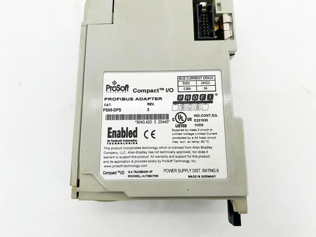 Used ProSoft PS69-DPS Profibus Adapter 5VDC 24VDC 0.26A