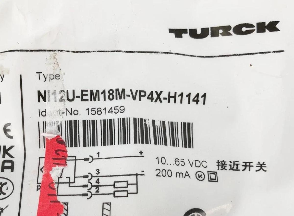 New Turck NI12U-EM18M-VP4X-H1141 Proximity Sensor 10-65VDC 1581459