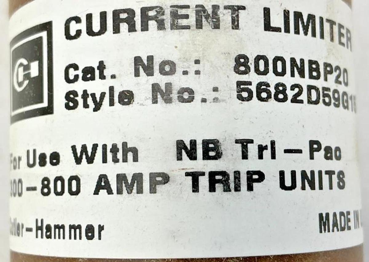 New Cutler-Hammer 800NBP20 NB Tri-Pac Current Limit 300-800A Trip Unit - No Box