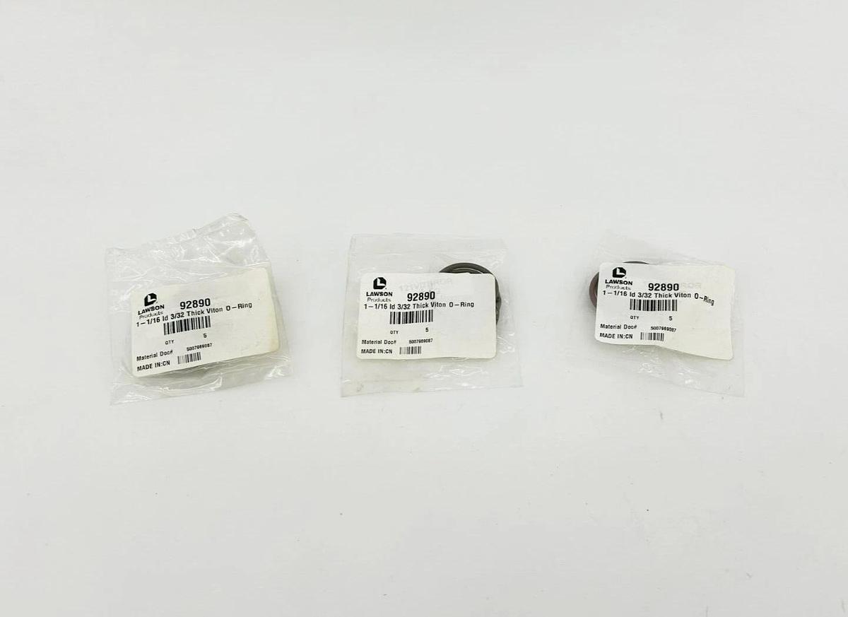 Lot of 15 New Lawson 92890 Viton O-Rings, 1-1/16 ID, 3/32 Thick