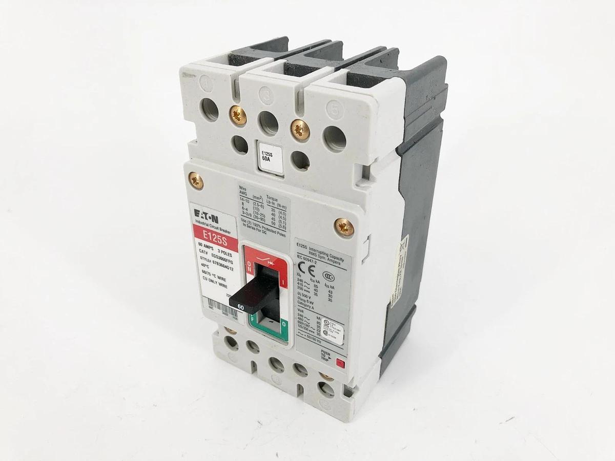 New Eaton EGS3060FFG Circuit Breaker 60A 480VAC 3 Pole