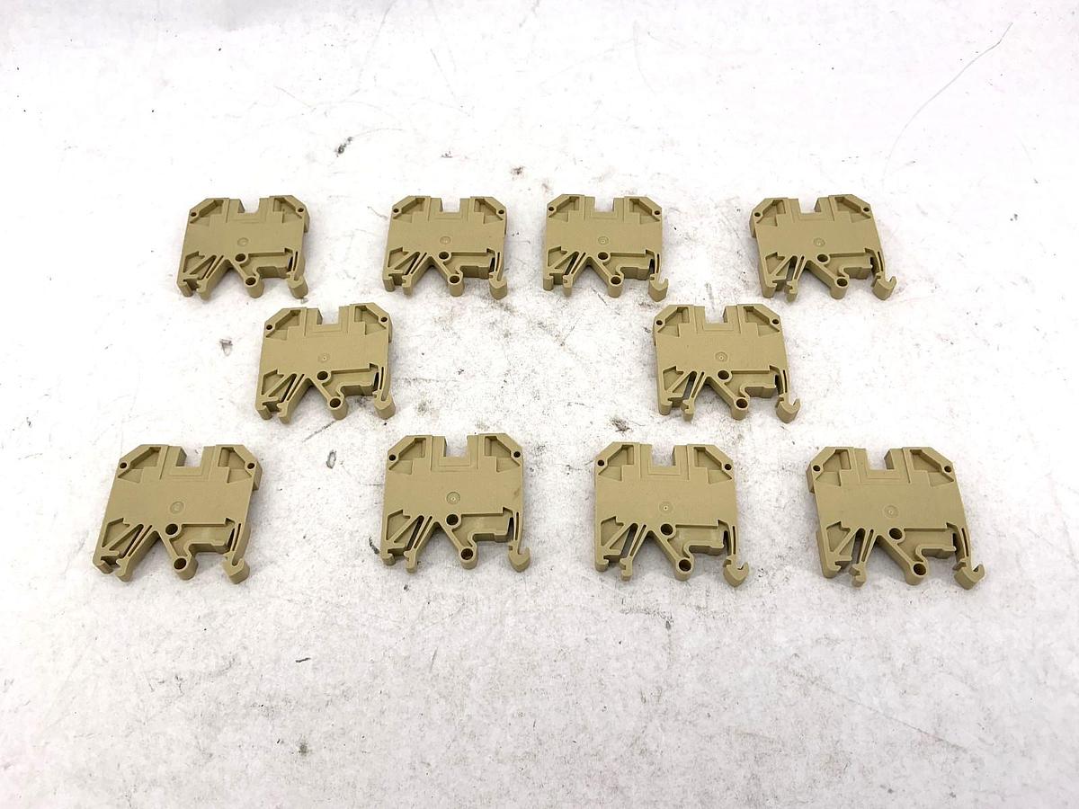Lot of 10 New Weidmuller SAK-2.5/EN Terminal Block Tan 800V