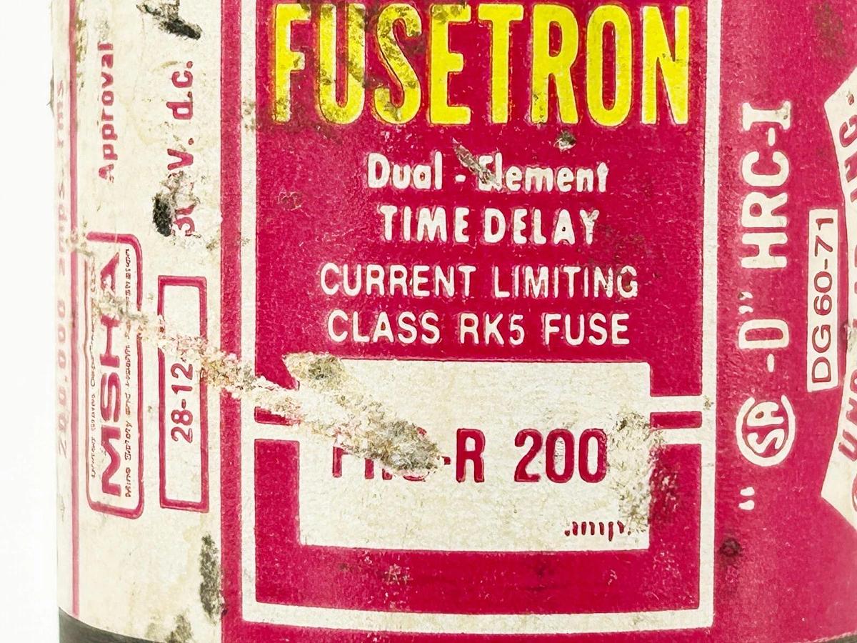 Used Bussmann FRS-R-200 Dual Element Time Delay Fuse 200A 600VAC RK5 W/O Box